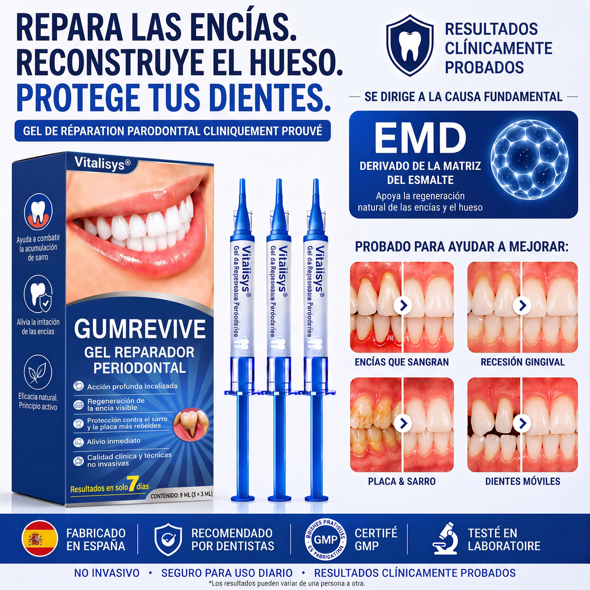 🇪🇸 VITALISYS®🦷 𝑮𝒖𝒎𝑹𝒆𝒗𝒊𝒗𝒆 Gel Regenerador Periodontal🍊
