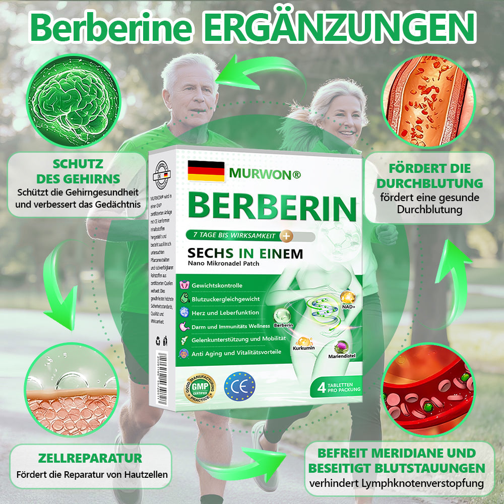 Extra 30 % Rabatt auf reduzierte Artikel! | Offizieller Shop | MURWON® 6-in-1 NAD⁺ Berberine Pro All-in-One Fit & Vital Nano-Mikronadel-Patch (Einmal täglich · Sichtbare Veränderungen in nur 7 Tagen)